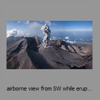 airborne view from SW while erupting